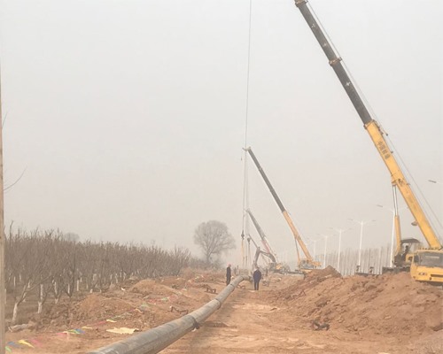 晉中市自然氣高壓管線施工現場